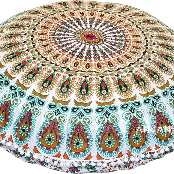 (Only Cover) Mandala Bohemian Meditation Floor Pillow Cover Home Decor, 32'' - Picture 2 of 5